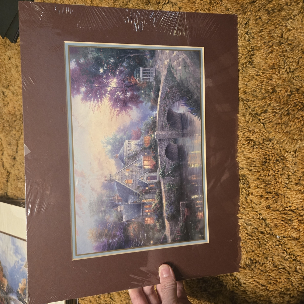 Thomas Kinkade Brown Landscape Painting Art